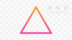 彩色渐变三角边框PNG