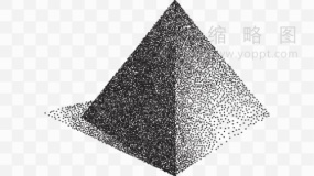沙粒质感三角立方体免抠