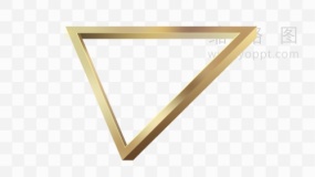 金色渐变轻奢三角边框透明图片