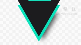 潮流色彩的两个三角形叠加效果透明图片