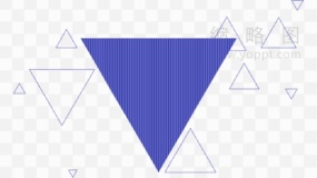 多个三角形及边框装饰的图案透明