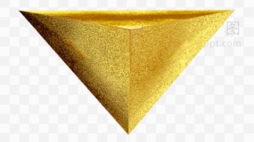 超有质感的金色三角立方体免抠png下载