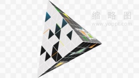 金属机械感三角立方体透明格式