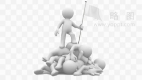 胜利3d小人举着旗帜PNG免抠图