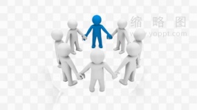 3d小人手拉手团队建设PNG免抠图