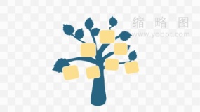 几何树状总结形状图案透明