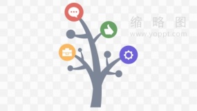 高清逻辑思考树形图效果PNG格式