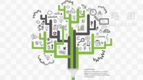 潮流树状图表特效透明图片