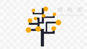 大尺寸逻辑思考树形图PPT元素免抠png下载