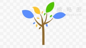 几何树状分类特效PNG格式