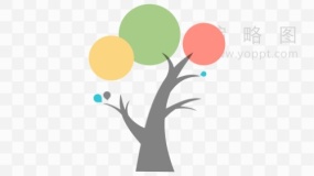卡通树状总结形状素材png图片