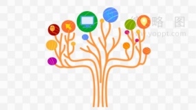 炫酷树状分支图图案免抠图片