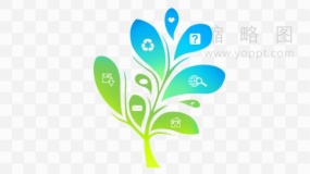 多彩树状观点呈现图案免抠图片