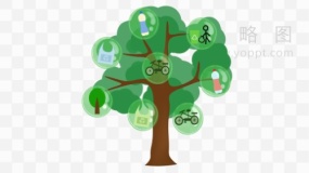 文艺树状图表设计元素透明格式