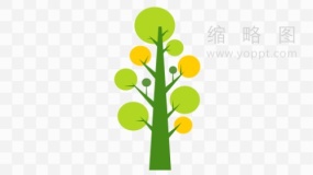 彩色树状分观点图素材PNG