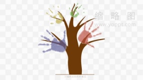 多彩树状抽象图图案PNG