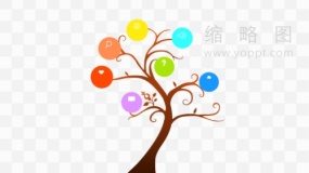 卡通树状个人发展特效PNG免抠图