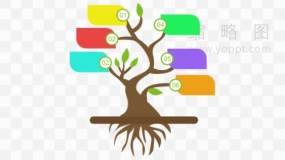 大尺寸树状导图PPT元素PNG免抠图