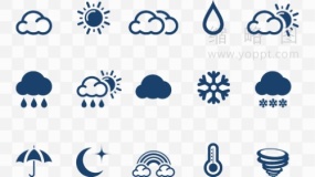 手绘天气预报元素png图片