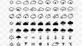 天气预报图标卡通图案免抠