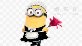 拿花朵的小黄人绅士免费下载png