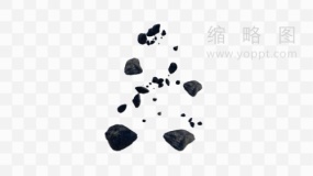 岩石飞溅特效透明
