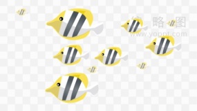 海底鱼群卡通素材11 免抠png下载