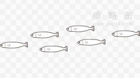 海洋鱼群剪影素材114 PNG