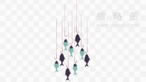 手绘鱼群素材58 透明