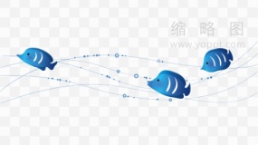 水彩游鱼素材61 png图片