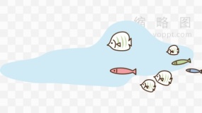 全国海洋日装饰鱼群图案素材92 免费png素材