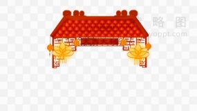 新年红色建筑屋檐免费下载png