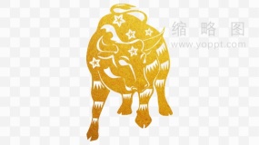 新春金色牛 png图片