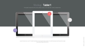 PPT样机 3个Ipad并列版式