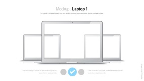 PPT样机 3个笔记本电脑并列版式