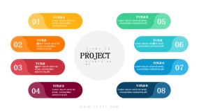 8个圆角按钮形状PPT目录版式