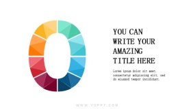 低面多边形数字0 PPT图表