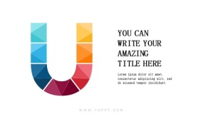 PPT字母设计创意版型U