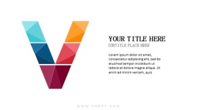 字母装饰符号 低面设计V