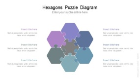 六边形拼图6块中心填充PPT图表