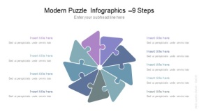 现代益智信息图 9部分七巧板PPT图表
