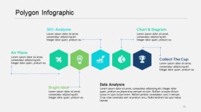 蓝绿色多边形信息图PPT图表(33)