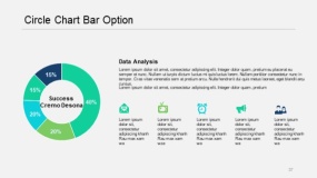 蓝绿色圆图条选项PPT图表(37)