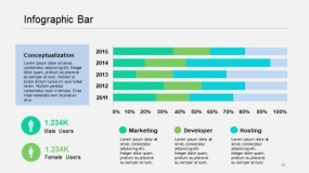 蓝绿色信息图栏PPT图表(46)