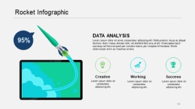 蓝绿色火箭信息图PPT图表(62)