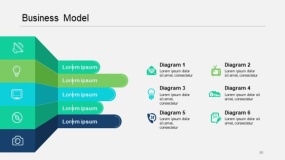 蓝绿色商业模式PPT图表(66)