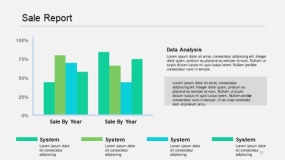 蓝绿色销售报告PPT图表(70)