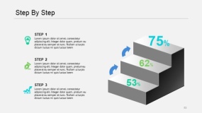 蓝绿色一步一步PPT图表(83)