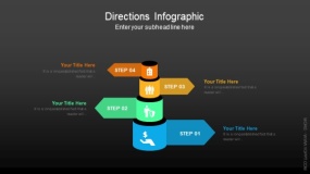 深色背景4方向信息图对比PPT图表(103)