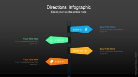 深色背景4方向信息图对比PPT图表(104)
